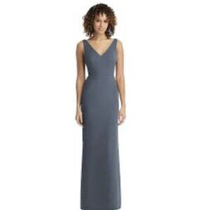 Dessy Social Womens 8194 Bridesmaid Dress‎ with Tails Silverstone Size 0